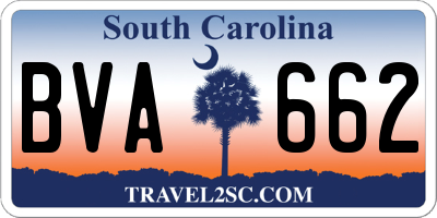 SC license plate BVA662