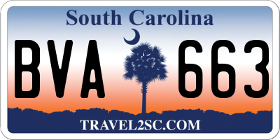 SC license plate BVA663