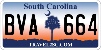SC license plate BVA664