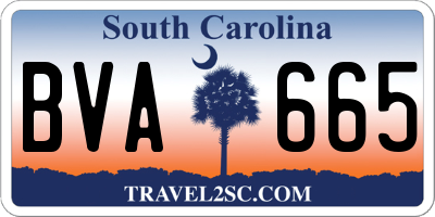 SC license plate BVA665