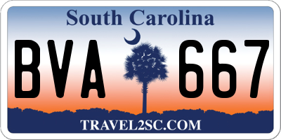 SC license plate BVA667