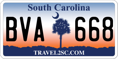 SC license plate BVA668