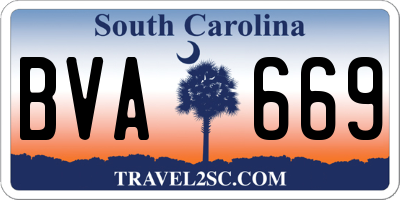 SC license plate BVA669