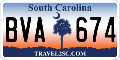 SC license plate BVA674