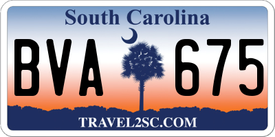 SC license plate BVA675