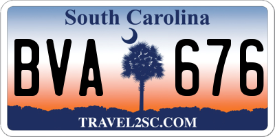 SC license plate BVA676