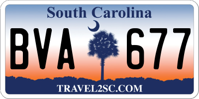SC license plate BVA677