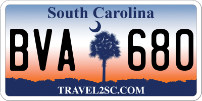 SC license plate BVA680