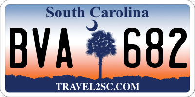 SC license plate BVA682
