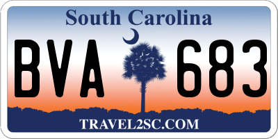 SC license plate BVA683