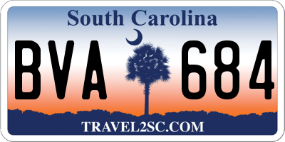 SC license plate BVA684