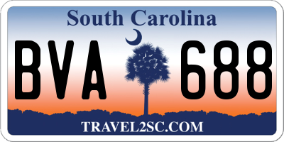 SC license plate BVA688