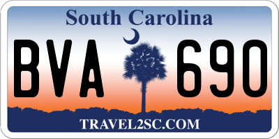 SC license plate BVA690