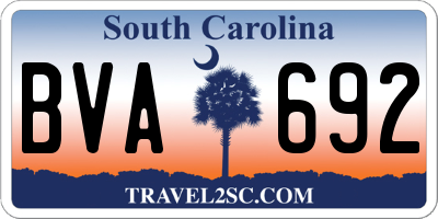 SC license plate BVA692