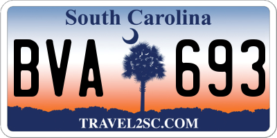 SC license plate BVA693