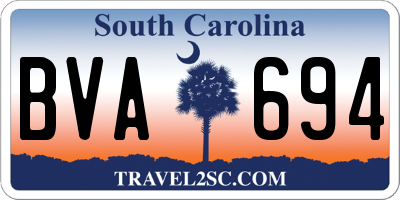SC license plate BVA694