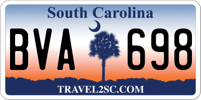 SC license plate BVA698