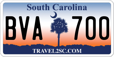 SC license plate BVA700