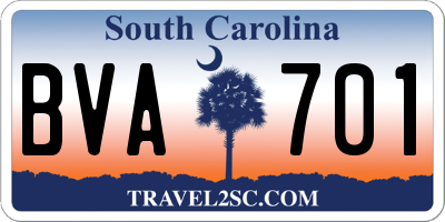 SC license plate BVA701