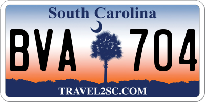 SC license plate BVA704