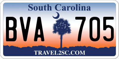 SC license plate BVA705