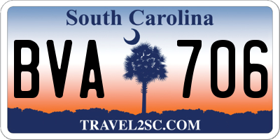 SC license plate BVA706