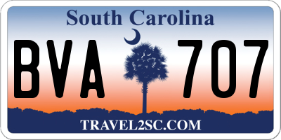 SC license plate BVA707
