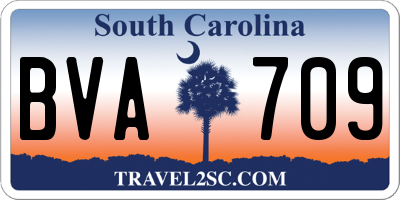 SC license plate BVA709