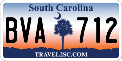 SC license plate BVA712