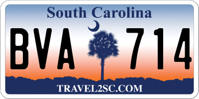 SC license plate BVA714