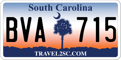 SC license plate BVA715
