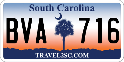 SC license plate BVA716