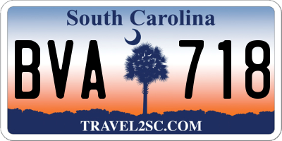 SC license plate BVA718