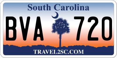 SC license plate BVA720