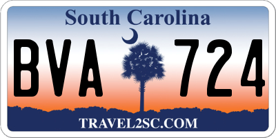 SC license plate BVA724