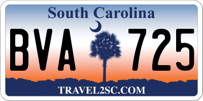 SC license plate BVA725