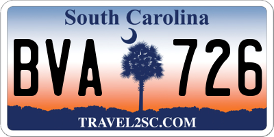 SC license plate BVA726