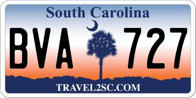 SC license plate BVA727