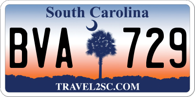 SC license plate BVA729