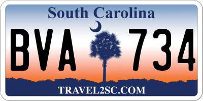 SC license plate BVA734