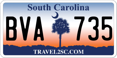 SC license plate BVA735