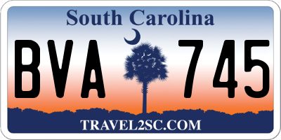 SC license plate BVA745