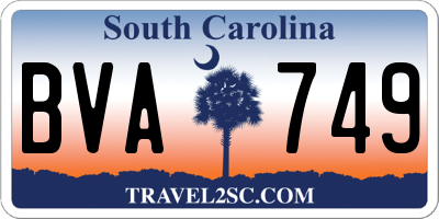 SC license plate BVA749