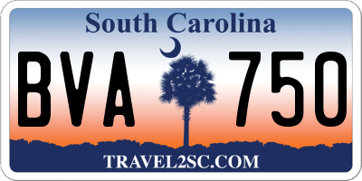 SC license plate BVA750
