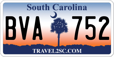 SC license plate BVA752