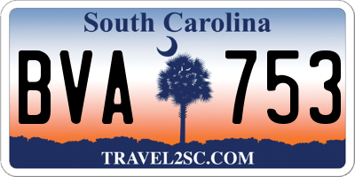 SC license plate BVA753
