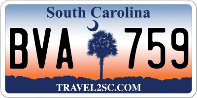 SC license plate BVA759