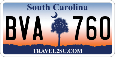 SC license plate BVA760