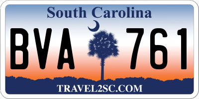 SC license plate BVA761