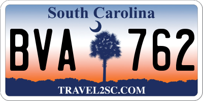SC license plate BVA762